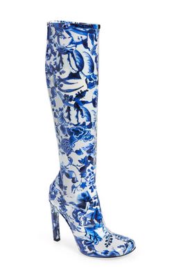 Dries Van Noten Delfts Blauw Knee High Boot in Porcelain Blue