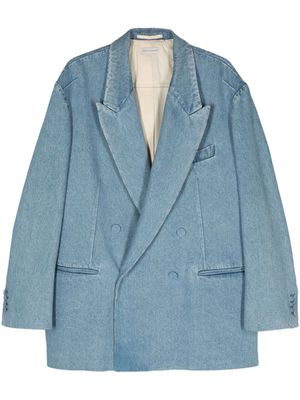 DRIES VAN NOTEN double-breasted denim blazer - Blue