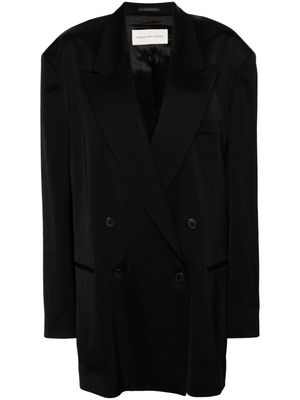 DRIES VAN NOTEN double-breasted satin blazer - Black