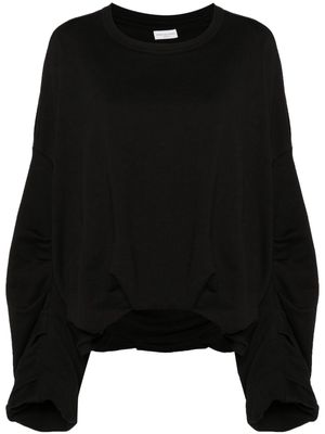 DRIES VAN NOTEN draped cotton sweatshirt - Black