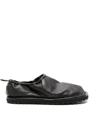 DRIES VAN NOTEN drawstring leather slippers - Black