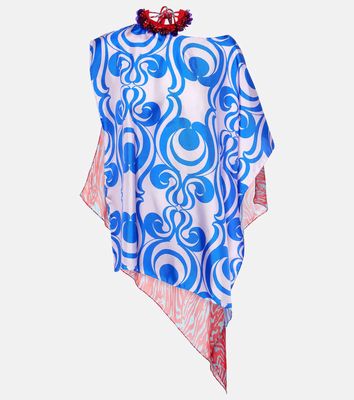 Dries Van Noten Embellished printed silk-blend blouse