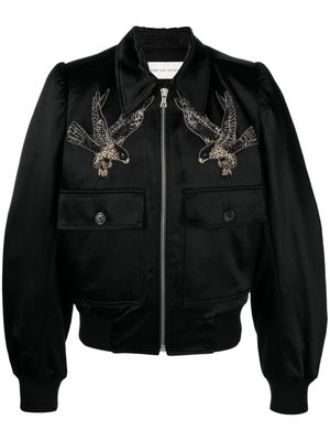 DRIES VAN NOTEN embroidered bomber jacket - Black