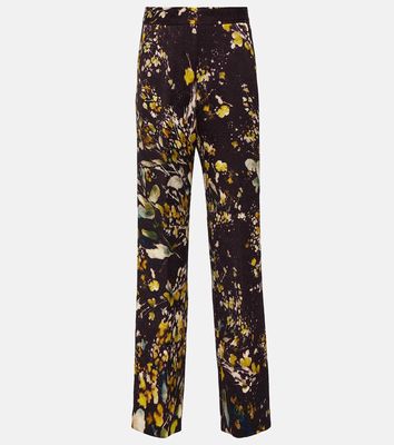 Dries Van Noten Embroidered high-rise straight pants