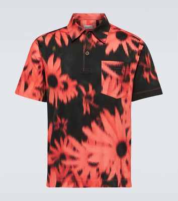 Dries Van Noten Floral cotton jersey polo shirt