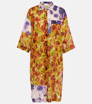 Dries Van Noten Floral cotton voile shirt dress