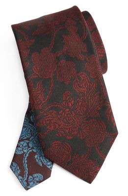 Dries Van Noten Floral Jacquard Silk Tie in 900 - Black