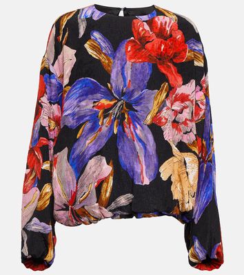 Dries Van Noten Floral silk-blend top