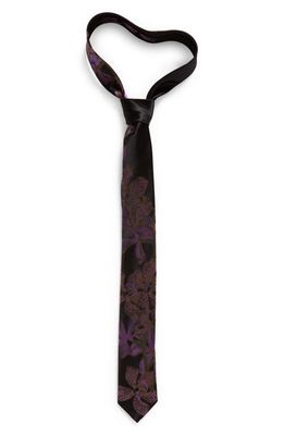 Dries Van Noten Floral Silk Tie in Lilac 403