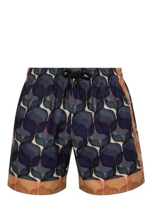 DRIES VAN NOTEN geometric-print swim shorts - Blue