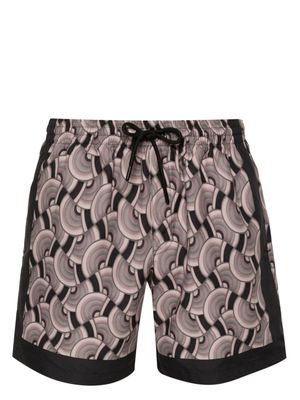 DRIES VAN NOTEN geometric-print swim shorts - Brown