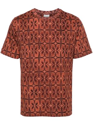 DRIES VAN NOTEN geometric-printed cotton T-shirt - Brown