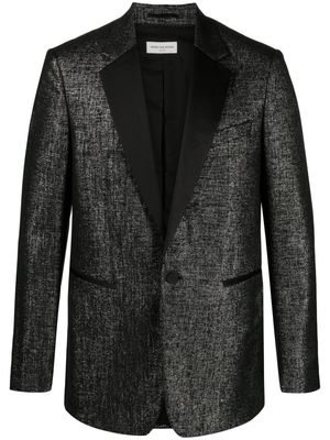 DRIES VAN NOTEN glitter-detail lurex blazer - Black