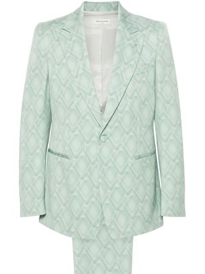 DRIES VAN NOTEN graphic-print wool suit - Green