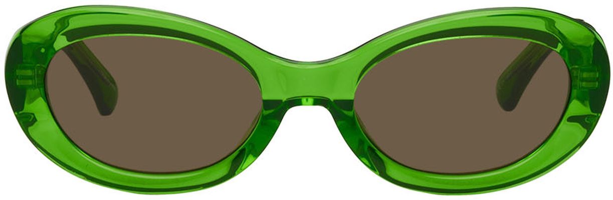 Dries Van Noten Green Linda Farrow Edition 211 C5 Sunglasses