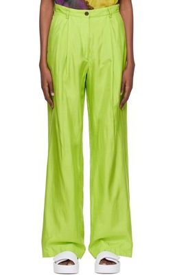 Dries Van Noten Green Porters Trousers