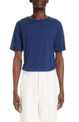 Dries Van Noten Habba Cotton Jersey Crewneck T-Shirt in Dark Blue