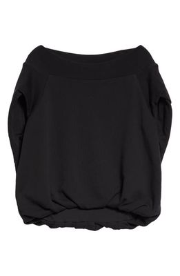 Dries Van Noten Hamels Short Sleeve Off the Shoulder Cocoon Sweater in Black 900