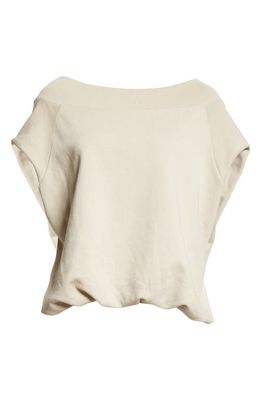 Dries Van Noten Hamels Short Sleeve Off the Shoulder Cocoon Sweater in Cement 801