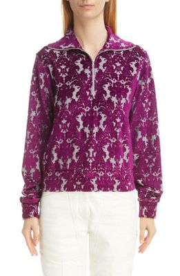 Dries Van Noten Hatvasa Wallpaper Jacquard Sweater in Purple