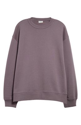 Dries Van Noten Hax Cotton French Terry Crewneck Sweatshirt in Purple