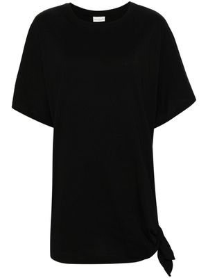 DRIES VAN NOTEN knot-detail cotton T-shirt - Black