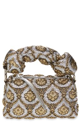 Dries Van Noten Knot Metallic Brocade Handbag in Silver