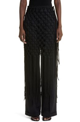 Dries Van Noten Knotted String Skirt in Black 900