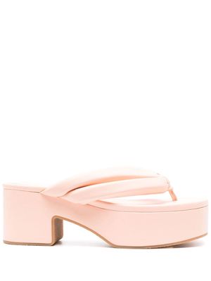 DRIES VAN NOTEN leather platform sandals - Pink