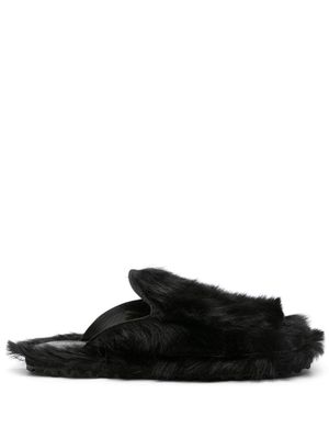 DRIES VAN NOTEN leather-trimmed slippers - Black