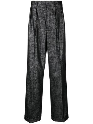 DRIES VAN NOTEN lurex wool-blend trousers - Black