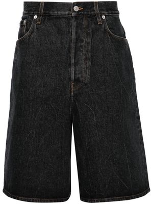 DRIES VAN NOTEN marble-wash denim shorts - Black