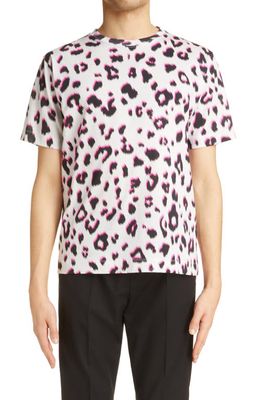Dries Van Noten Men's Hertz Leopard Print Cotton T-Shirt in Ecru
