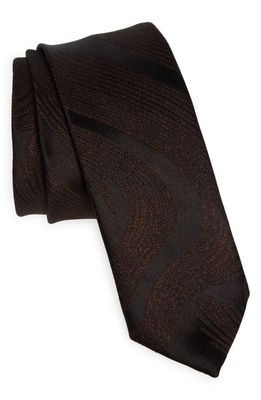 Dries Van Noten Metallic Jacquard Silk Blend Tie in Black 900