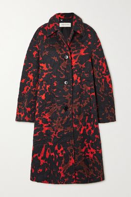 Dries Van Noten - Oversized Embroidered Printed Satin Coat - small