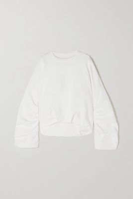 Dries Van Noten - Oversized Gathered Cotton-jersey Sweatshirt - White