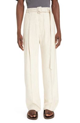 Dries Van Noten Packard Cotton Carpenter Pants in Off White 8