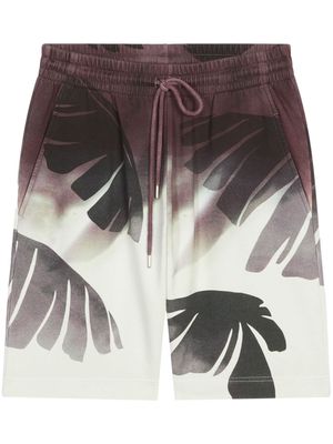 DRIES VAN NOTEN Palm-printed sweatshorts - Neutrals