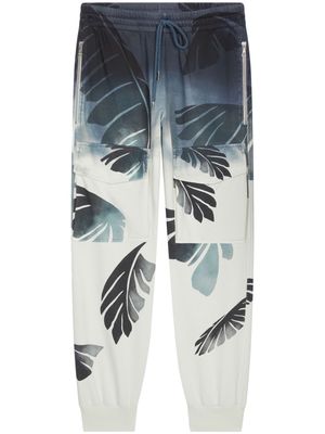 DRIES VAN NOTEN Palm-printed trousers - Blue