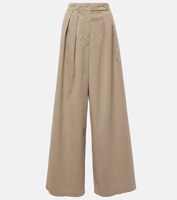 Dries Van Noten Pamplona pleated cotton wide-leg pants