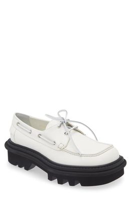 Dries Van Noten Platform Boat Shoe in White