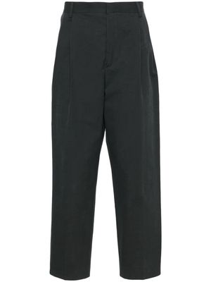 DRIES VAN NOTEN pleat-detailing tailored poplin trousers - Grey