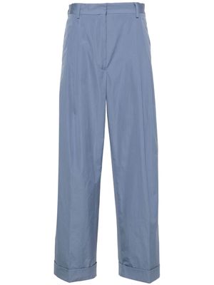 DRIES VAN NOTEN pleated-detailed cotton trousers - Blue