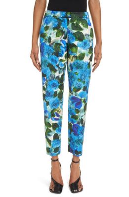 Dries Van Noten Poumas Floral Cotton Trousers in Blue 504