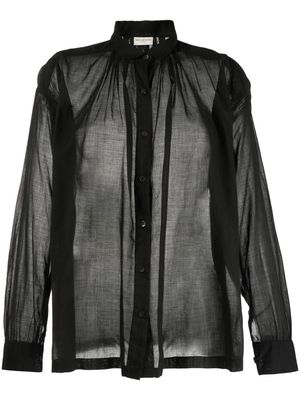Dries Van Noten Pre-Owned 2000s sheer button-up shirt - Black