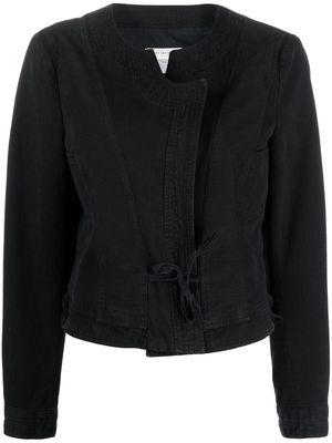 Dries Van Noten Pre-Owned 2000s tie-fastening collarless jacket - Black