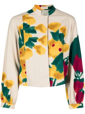 Dries Van Noten Pre-Owned 2010 floral-print concealed-fastening jacket - Multicolour