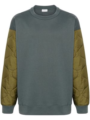 DRIES VAN NOTEN quilted-sleeves jersey sweatshirt - Grey