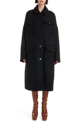 Dries Van Noten Restonas Oversize Reversible Coat in Black