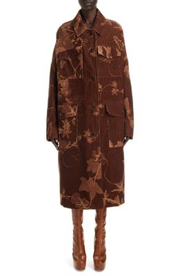 Dries Van Noten Restonas Oversize Reversible Coat in Brown 703